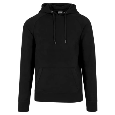 Obrázek Urban Classics Pánský pulovr s kapucí Imitation Suede Hoody, černá (Black 7)