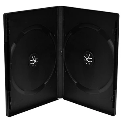 Obrázek DVD kožené pouzdro BOX12 na 2 disky, 14 mm, strojní, černé 50 kusů