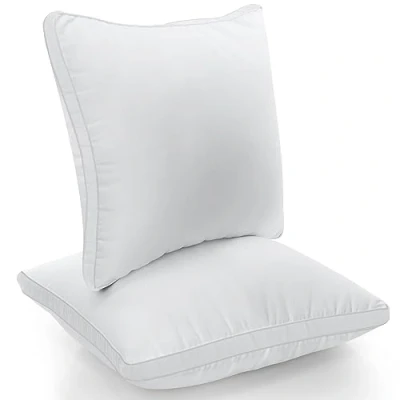Obrázek Utopia Bedding polštář (sada 2 ks), 60 x cm spací polštář, kartáčovaná látka potah prémiová kvalita měkký et prodyšný (bílý)