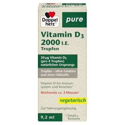 Obrázek Doppelherz Kapky čistého vitaminu D3 vitamin D přispívá k normální funkci imunitního systému 9,2 ml