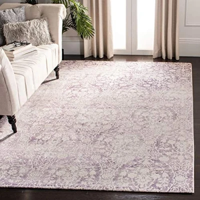 Obrázek SAFAVIEH Distressed koberec do obývacího pokoje, jídelny, ložnice Passion Collection, krátká předsíň, levandule a slonovina, 155 x 231 cm