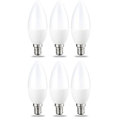 Obrázek AmazonBasics E14 LED lampa, tvar svíčky, 5,5 W (nahrazuje 40 W), teplá bílá, 6 ks [energetická třída A +]