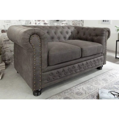 Obrázek Chesterfield pohovka 2 místná MIDAS Dekorhome Šedá