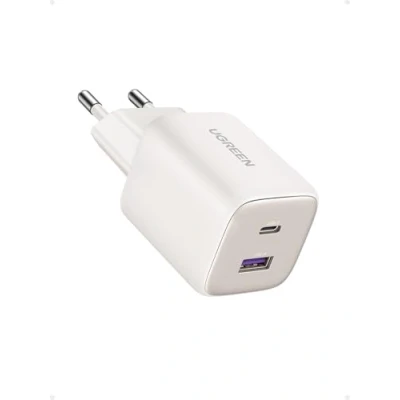 Obrázek UGREEN Nexode USB C nabíječka 35W iPhone, rychlonabíječka, 2portový síťový zdroj GaN II kompatibilní s iPhone 16 Pro Max, Pro, 16, 15, 14, 13, Galaxy S24 Ultra, iPad, Tab A8, Pixel (bílá)