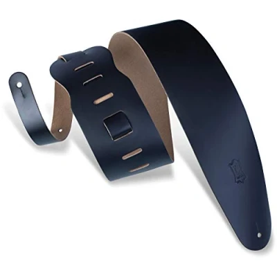 Obrázek Levy&#039;s Leathers kožený popruh na basovou kytaru 6,4 cm široký černý (M4 BLK)