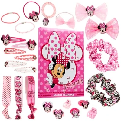 Obrázek Disney Adventní kalendář Minnie Mouse 2024, ozdoba do vlasů a doplňky pro dívky (růžová)