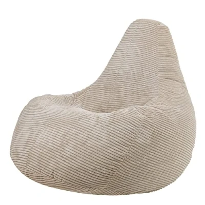 Obrázek icon Sitzsack „Dalton“ mit Hocker, Grau, Cord, Groß, Sitzsäcke für das Wohnzimmer, Schlafzimmer, Sessel Erwachsene