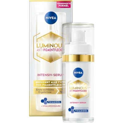 Obrázek NIVEA LUMINOUS630 intenzivní sérum proti pigmentovým skvrnám, péče o obličej s thiamidolem pro rovnoměrnější a zářivější pleť, skvrnám (30 ml)