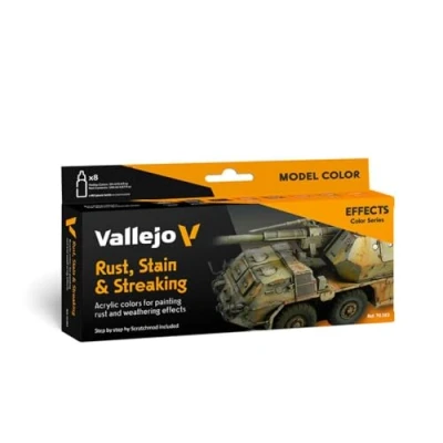 Obrázek Vallejo 070183 Farbset, Rost &amp; Schmutz, 8x17ml