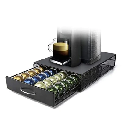 Obrázek Vertuo Kapselhalter für Nespresso VertuoLine Pods HiveNets Metallgitter Kapsel Kapselspender Schublade 40 Stück
