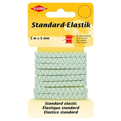Obrázek Kleiber Standardní elastický/standardní gumový pásek, 65 % polyester, bílý, 300 x 0,5 0,05 cm