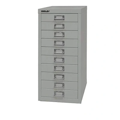 Obrázek BISLEY MultiDrawer, řada 29, DIN A4, 10 zásuvek, kov, 645 světle šedá, 38 x 27,9 59 cm