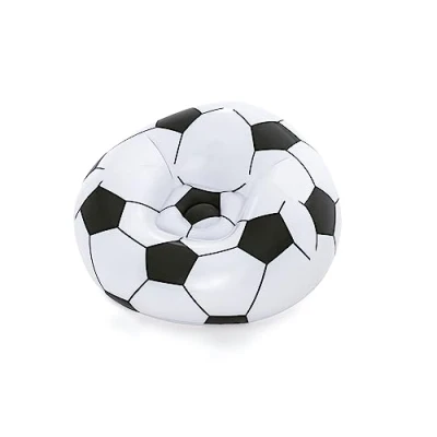 Obrázek Bestway Up In &amp; Over Beanless Soccer Ball Chair 114x112x66 cm, fotbalová nafukovací křeslo, černá/bílá