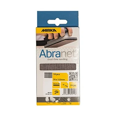Obrázek Mirka Abranet síťové brusné proužky 70 x 125 mm suchý zip / zrnitost P180 10 ks k broušení dřeva, špachtle, laku, plastů AE149F1018
