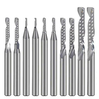 Obrázek CNC Fräser Bits,Gravur Bits,Schaftfräser,einschneidige Spirale, Upcut Router Bit, 1/8 Schaft,Wolframstahl,Gravur, Schnitzwerkzeug Set für MDF, Acryl, PVC