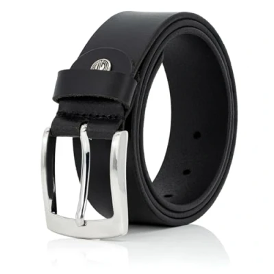 Obrázek LINDENMANN Pánský celokožený pásek z buvolí kůže, 40 mm široký, lze zkrátit, opasek, kožený džínový pásek, XL, černý, černá