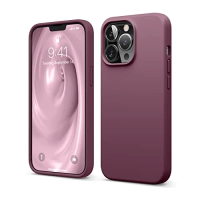Obrázek elago Liquid Silicone Case Kompatibel mit iPhone 13 Pro Hülle (6,1&quot;), Hochwertiges Silikon, Rundumschutz Handyhülle : 3 Layer Struktur Schutzhülle, Kratzfestes Weiches Mikrofaserfutter (Weinrot)