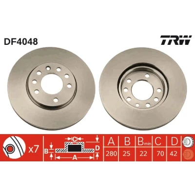 Obrázek TRW Automotive Aftermarket DF4048 brzdový kotouč (pár)