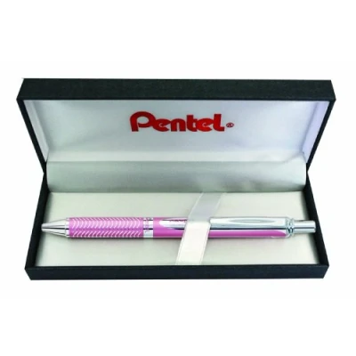 Obrázek Pentel BL407P BOX EnerGel Liquid Gel Rroller Sterling s matně růžovým pouzdrem, tloušťka linky 0,35 mm, průměr kuličky 0,7 černý