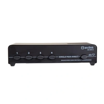 Obrázek AV:Link 4 Wege Lautsprecher Switcher Auswahlmöglichkeit, Audio Splitter Schalterbox für bis zu Stereo von einem einzigen Verstärker, max. 140 W pro Kanal, entworfen 416