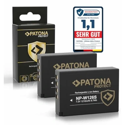 Obrázek PATONA Protect V1 (2X) akumulátor NP W126s W126 (1140 mAh) se senzorem NTC a krytem bez omezení použití
