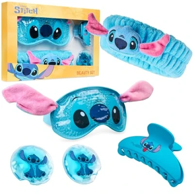 Obrázek Disney Stitch Beauty sada pro dámy s chladivou oční maskou a vlasovými doplňky (modrá)
