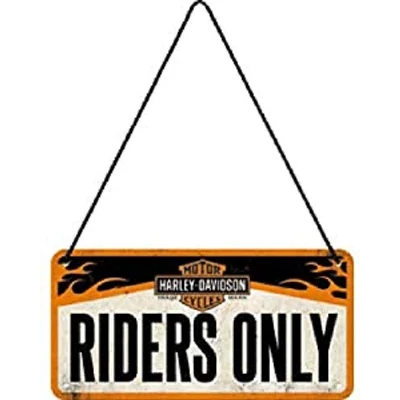 Obrázek Nostalgic Art Retro závěsná tabulka, 10 x 20 cm, Harley Davidson Riders Only nápad na dárek pro cyklisty, z kovu, vintage design