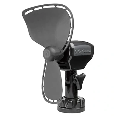 Obrázek SEEKR by Caframo Ultimate™ 12 Volt Ventilator mit 2 Geschwindigkeiten, Direktkabel, Schwarz, Hergestellt in Kanada.