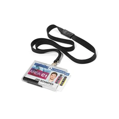 Obrázek Durable Držák na karty Pushbox Duo s textilním páskem, 10 kusů, transparentní, 892601