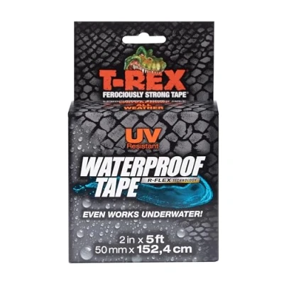 Obrázek T Rex Velikost vodotěsné lepicí pásky: 48 mm x 152 mm, s technologií R Flex. Silná páska, která funguje pod vodou, zapečetí a opravuje netěsnosti, černá.