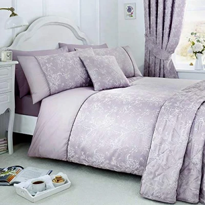 Obrázek Serene Jasmin pflegeleichtes Bettbezug Set King Size Lavendel Bettwäsche