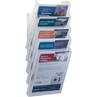 Obrázek Durable Dávkovač na prospekty Combiboxx A4 sada XL, 5 přihrádek, stůl a stěnu, transparentní, 858619