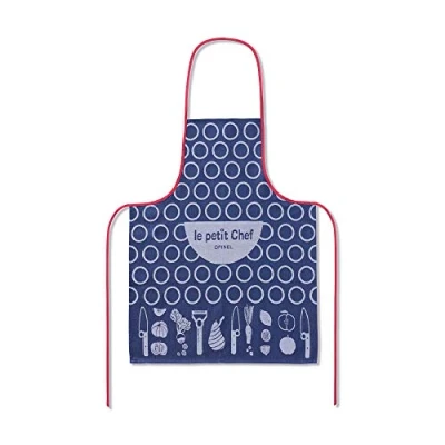 Obrázek Opinel Küchenschürze für Kinder, Baumwolle, Blau/Rot, 53 x 69 cm