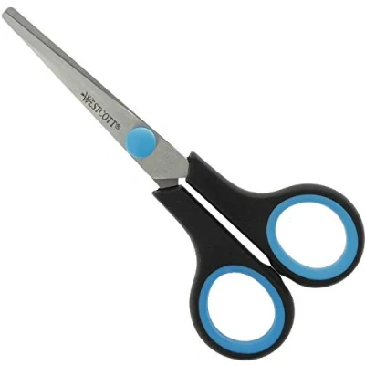 Obrázek Westcott E 30250 00 Easy , Softgrip nůžky, nerezové čepele, modro černá plastová rukojeť, 14 cm / 5 palců, 1 kus