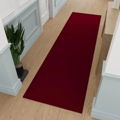 Obrázek Ottomanson Ottohome Kollektion Teppichläufer mit Gummirückseite und einfarbigem Design, 57 cm x 366 cm, Rot