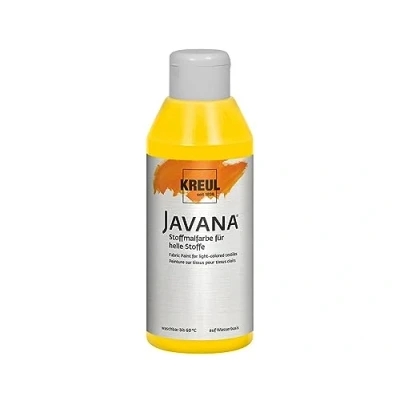 Obrázek KREUL 91312 Javana barva na textil světlé látky, 250ml sklo ve zlatožluté, hebká bázi vody s krémovým charakterem, proniká hluboko do vláken, po fixaci je odolná vůči praní