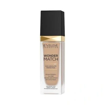 Obrázek Eveline Cosmetics Wonder Match Veganský make up bez oleje 24h bezchybný kryt kyselinou hyaluronovou a termální vodou, 30 ml