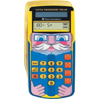Obrázek Malá solární kalkulačka Texas Instruments „Lprofsolar Little Professor“, s motivem profesora