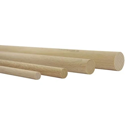 Obrázek Vasalat Dřevěné tyčky hladké pro ruční práce, 100 cm x 8 mm, přírodní buk, obsah 12 kusů