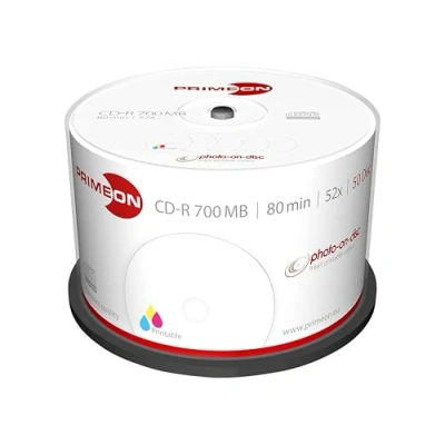 Obrázek Primeon 2761105 CD R Polotovary (80 MIN, 700 MB, 52 x Cakebox, 50 ER vřeteno)