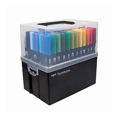 Obrázek Tombow ABT 108C Dual Brush Pen box na tužky se 107 barvami + konturovací pera, vícebarevné