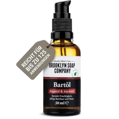 Obrázek Olej na vousy (50 ml) · BROOKLYN SOAP COMPANY pro každodenní péči o 3denní nebo plnovousy Beard Oil jako dárek muže a cesty ✓