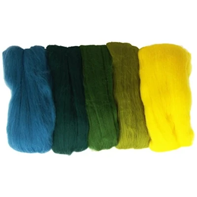 Obrázek Rayher Hobby 5364900 Merino česaná vlna, super jemná, 18 mic,5 barev à 10 g