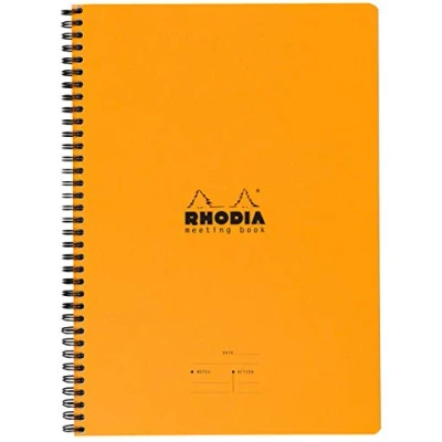Obrázek Rhodia 193408C Meeting Book (se spirálovou vazbou, 22,5 x 29,7 cm, 80 listů) 1 kus oranžový