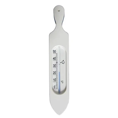 Obrázek TFA Dostmann Analogový teploměr do koupelny,14.3018.02, bez BPA, s přírodní měřicí kapalinou, bílý, D 37 x Š 11 V 195 mm