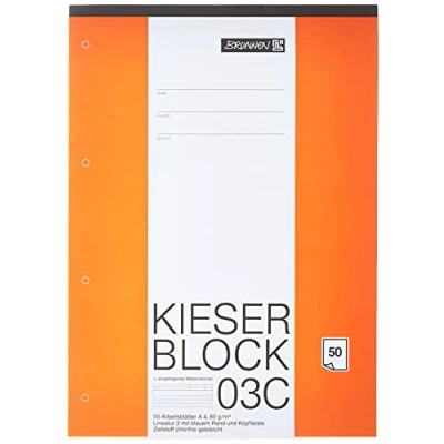 Obrázek Brunnen 1042923 KIESER Block linkování 3 (A4, bílá, 50 listů, prázdné, 80 g/m², třída 3)