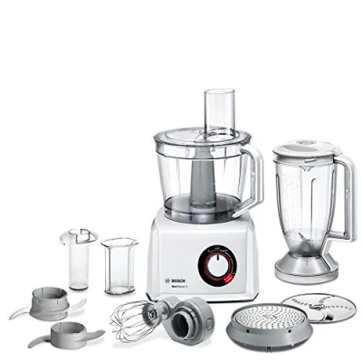 Obrázek Bosch Kompaktní kuchyňský robot MultiTalent 8 MC812W501, XXL míchací mísa 3,9 l, mixér 1,5 univerzální nůž, strouhací kotouč, otočný kotouč na rašple brambory, 1000 W, bílý