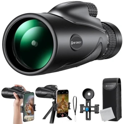 Obrázek K&amp;F Concept 8 32 x 50 HD monokulární teleskop nepřetržitý zoom s klipem na mobilní telefon pro pozorování ptáků, lov, turistiku, koncert