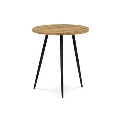 Obrázek Přístavný stolek, MDF, dekor divoký dub, kov, černý lak AF 3005 OAK