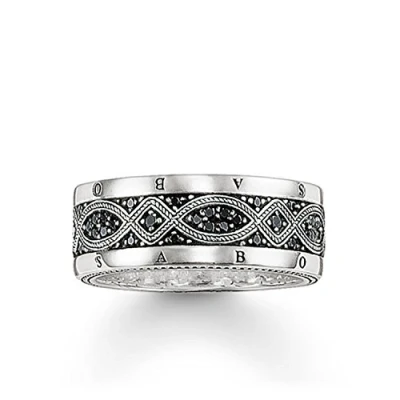 Obrázek THOMAS SABO Unisex prsten Love Knot 925 sterlingové stříbro, černěné TR2006 051 11, stříbrná